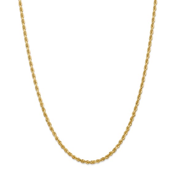 14k Yellow Gold 3.35 mm Diamond Cut Quadruple Rope Chain - 28 in. 14k Yellow Gold 3.35 mm Diamond Cut Quadruple Rope Chain - 28 in.